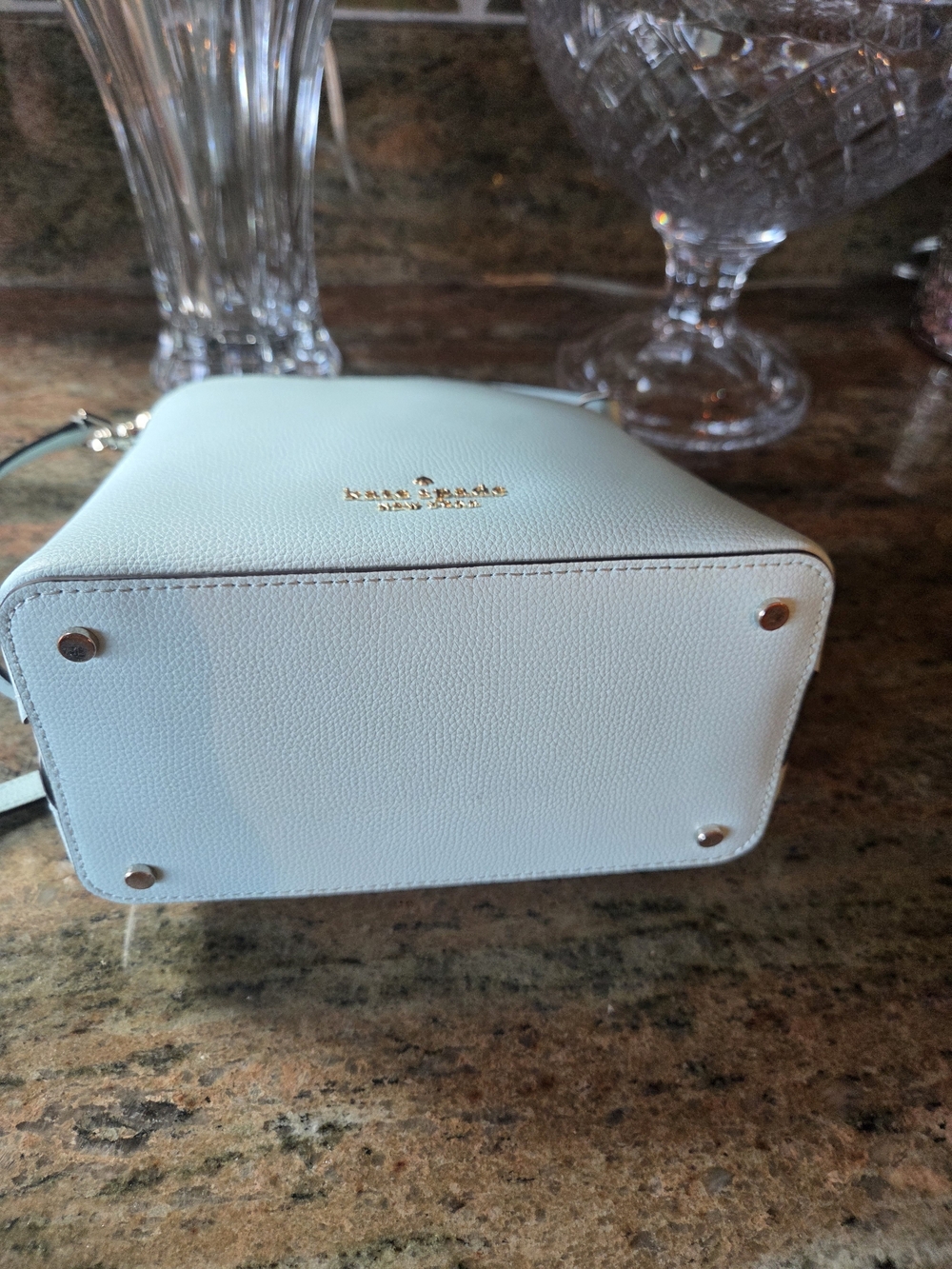 Kate Spade Light Blue Leather Bucket Bag with Matching Wallet - Picture 7 of 11